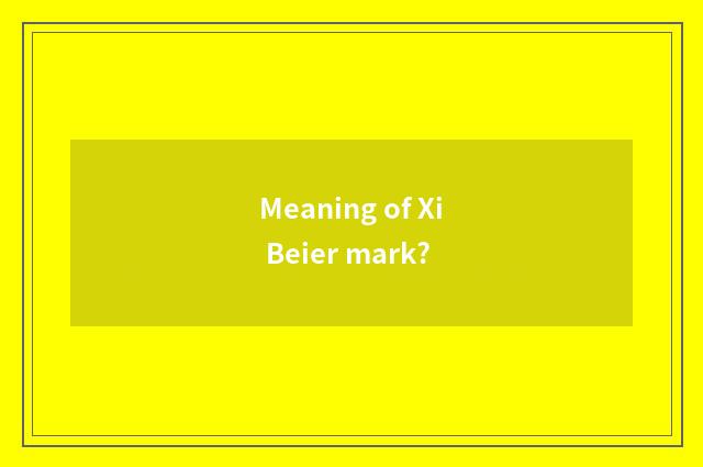 Meaning of Xi Beier mark?