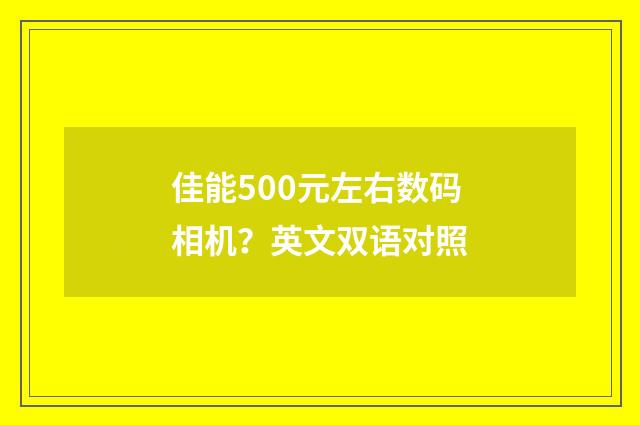 佳能500元左右数码相机？英文双语对照