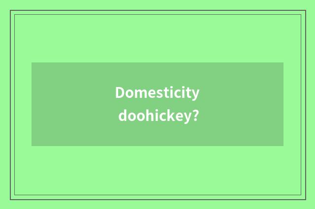 Domesticity doohickey?