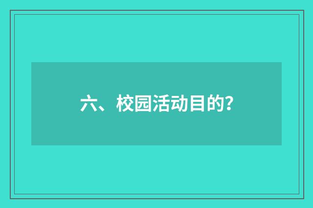 六、校园活动目的？