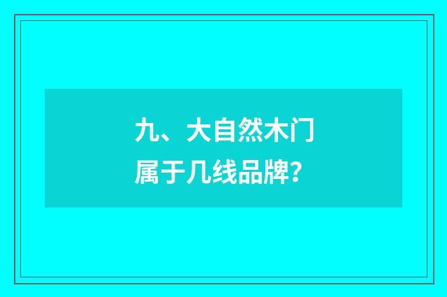 九、大自然木门属于几线品牌？