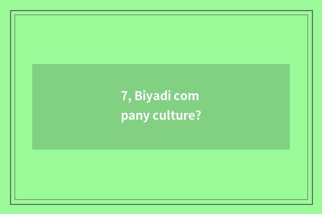 7, Biyadi company culture?