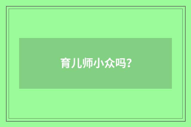 育儿师小众吗？