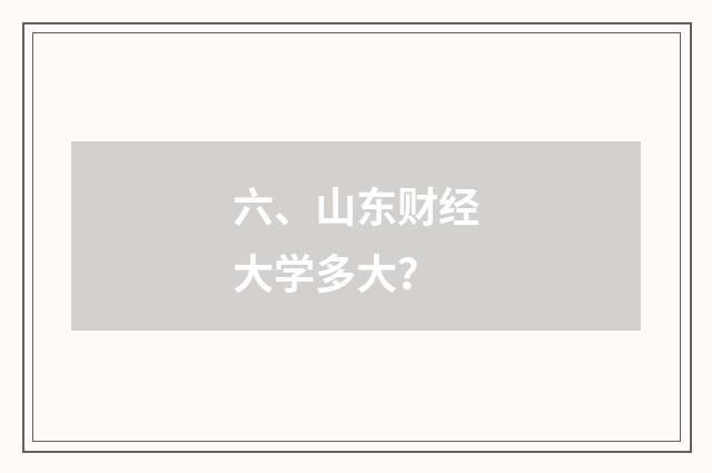 六、山东财经大学多大?
