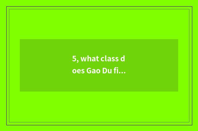 5, what class does Gao Du finance and economics belong to?