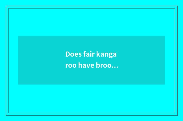 Does fair kangaroo have brood pouch?