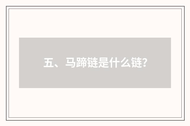 五、马蹄链是什么链？