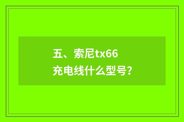 五、索尼tx66充电线什么型号?