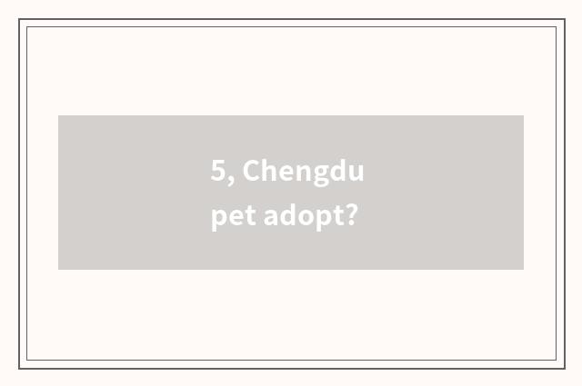 5, Chengdu pet adopt?