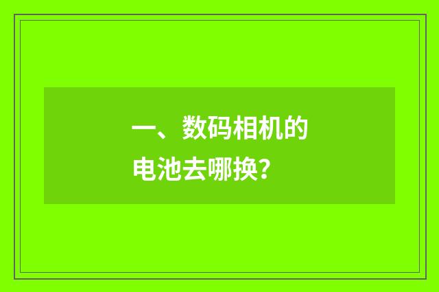 一、数码相机的电池去哪换?
