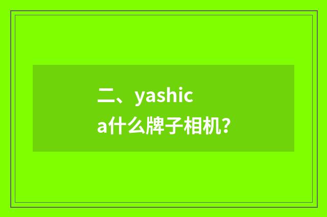 二、yashica什么牌子相机？