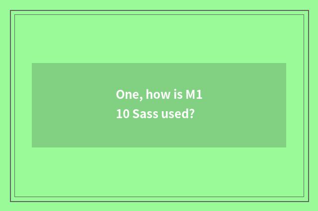 One, how is M110 Sass used?