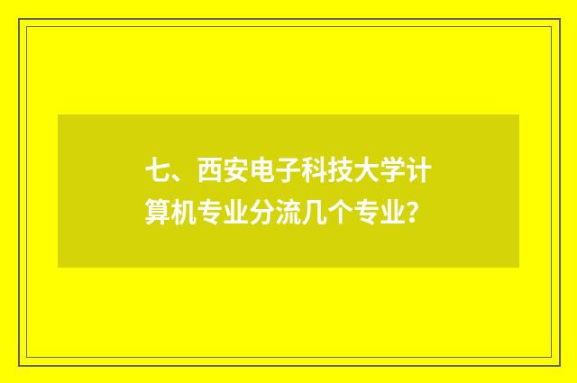 七、西安电子科技大学计算机专业分流几个专业?