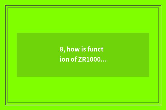 8, how is function of ZR1000 of card Western Europe installed?