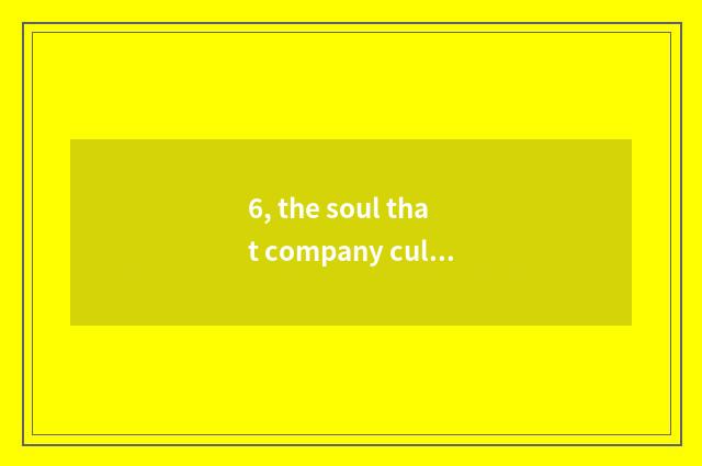 6, the soul that company culture construction is an enterprise?