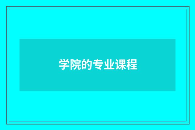 学院的专业课程