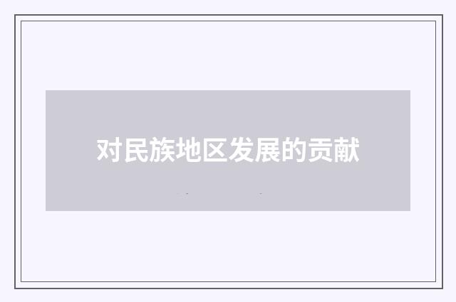 对民族地区发展的贡献