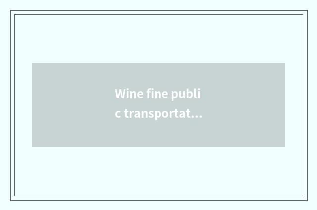 Wine fine public transportation how does the mobile phone pay?