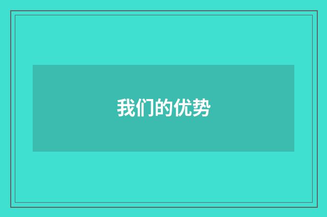 我们的优势