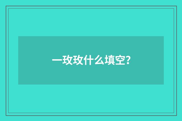 一玫玫什么填空？