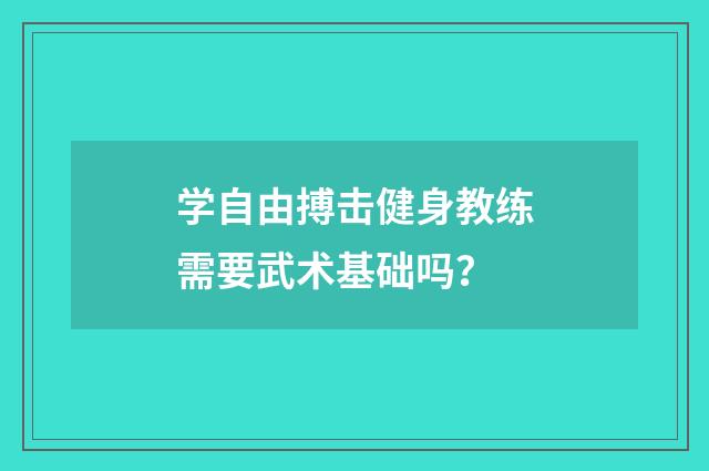 学自由搏击健身教练需要武术基础吗？