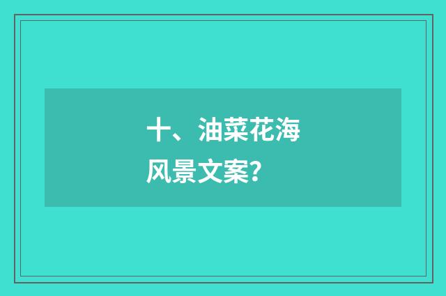 十、油菜花海风景文案？