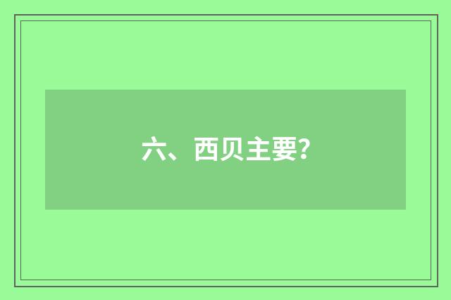 六、西贝主要?