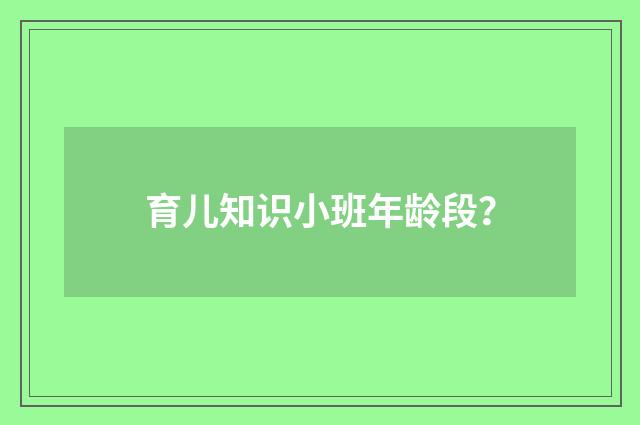 育儿知识小班年龄段？