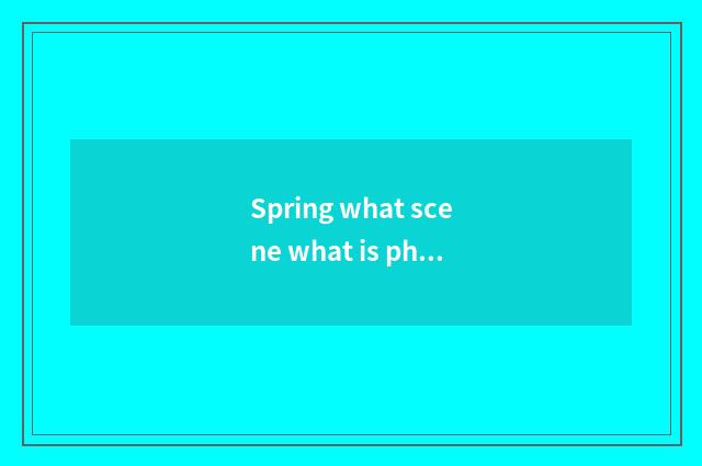 Spring what scene what is phrasal?