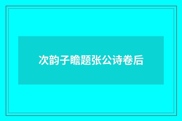 次韵子瞻题张公诗卷后