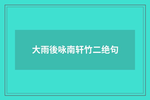 大雨後咏南轩竹二绝句