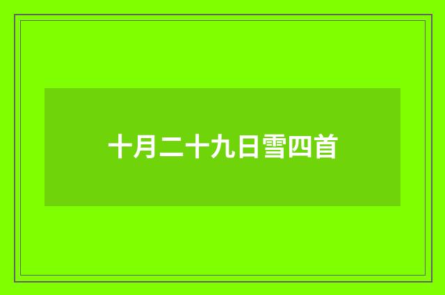 十月二十九日雪四首