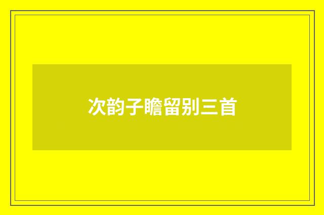 次韵子瞻留别三首
