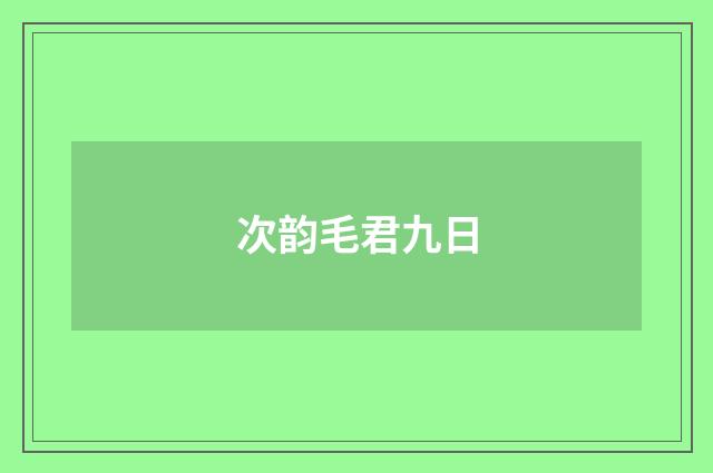 次韵毛君九日