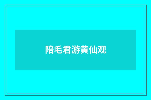 陪毛君游黄仙观