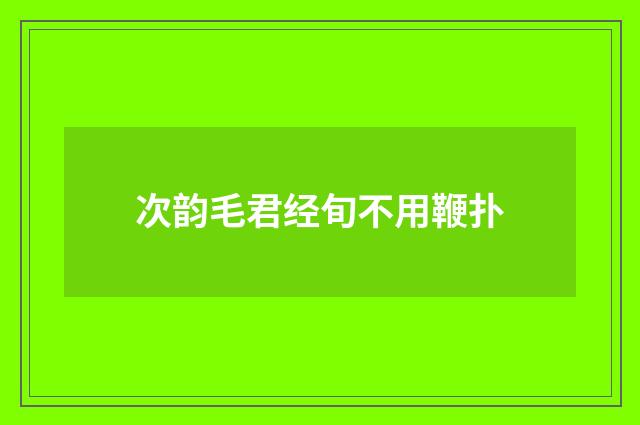 次韵毛君经旬不用鞭扑