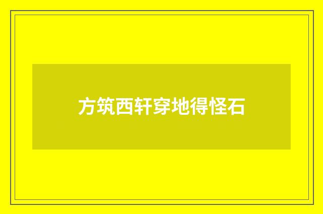 方筑西轩穿地得怪石