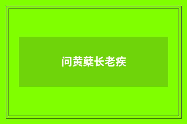 问黄蘖长老疾