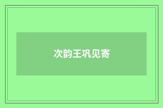 次韵王巩见寄