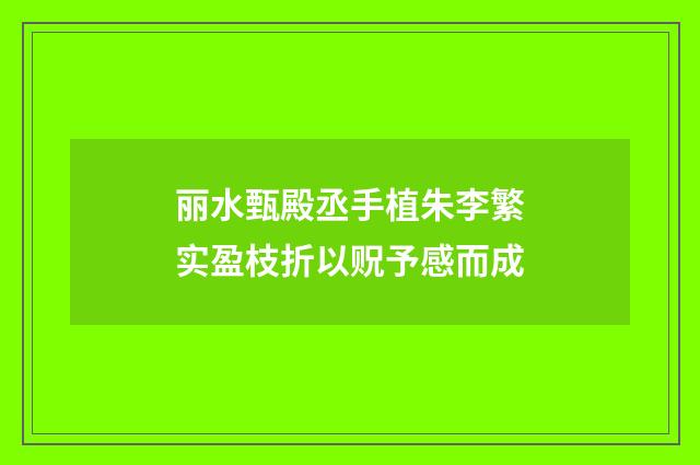 丽水甄殿丞手植朱李繁实盈枝折以贶予感而成