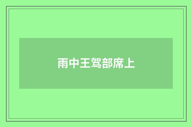 雨中王驾部席上