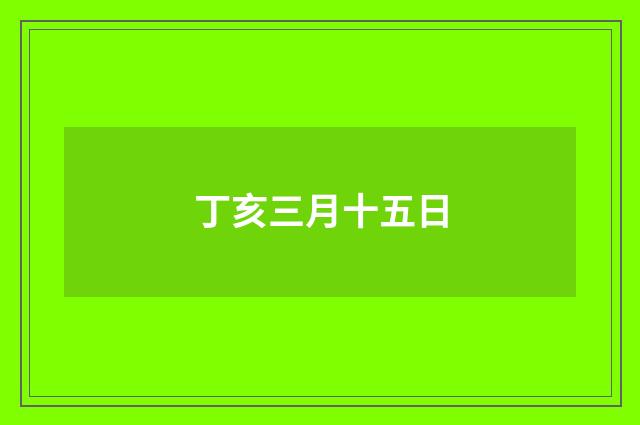 丁亥三月十五日
