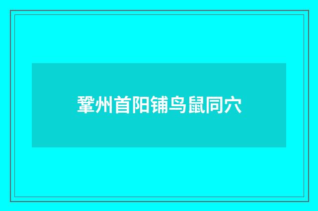 鞏州首阳铺鸟鼠同穴