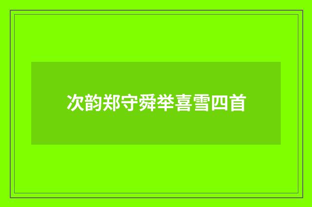 次韵郑守舜举喜雪四首
