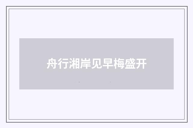 舟行湘岸见早梅盛开