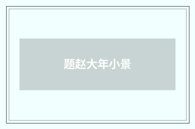 题赵大年小景