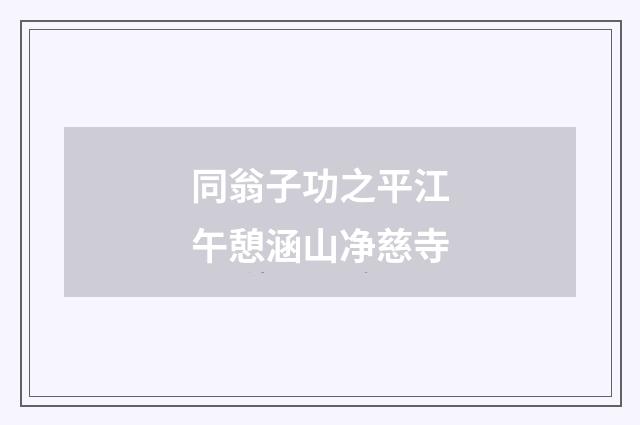 同翁子功之平江午憩涵山净慈寺