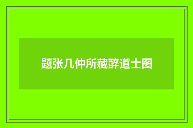题张几仲所藏醉道士图