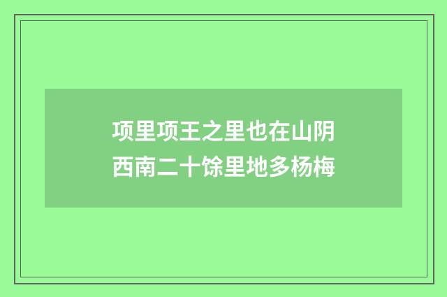 项里项王之里也在山阴西南二十馀里地多杨梅