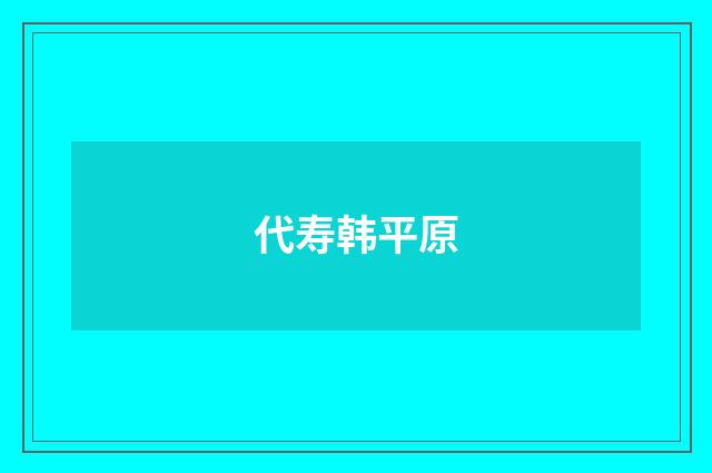 代寿韩平原